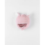Chapka en groloudoux ; , rose poudr