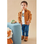 Chemise en velours ctel, caramel