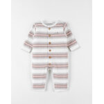 Combinaison raye, beige / spculoos