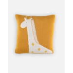 Coussin tricot en jacquard bio, ocre Coussin tricot en jacquard bio, ocre