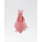 Doudou lina en mousseline, rose