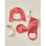 Echarpe chouette en tricot, rose