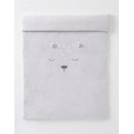 Housse de couette kendi 100 x 140 cm en veloudoux, gris clair