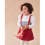 Jupe en velours ctel avec bretelles, rose fambroise