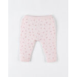 Legging imprim vgtal en tricot bio fin, rose clair