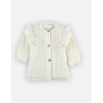 Long cardigan en tricoloudoux, cru