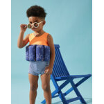 Maillot boue  imprim toile de mer, bleu marine / orange