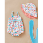 Maillot double protection  imprim papillon, multicolore