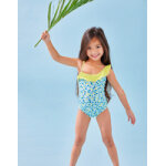 Maillot  imprims, aqua / citron