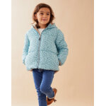 Manteau rversible, aqua / dor