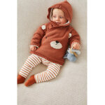 Mantelet ourson en tricot, caramel