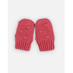 Moufles en tricot, rose fonc
