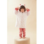 Peignoir en velours imprim animalier, rose clair / framboise
