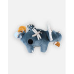 Peluche d'activits ops en veloudoux et mousseline de coton bio, bleu