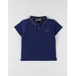 Polo en coton piqu, bleu marine