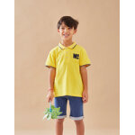 Polo en coton piqu�, jaune