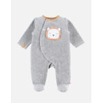 Pyjama 1 - pièce babou en velours, gris Pyjama 1 - pièce babou en velours, gris