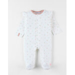 Pyjama 1 pice fleuri en jersey, cru