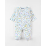Pyjama 1 pice fleuri en jersey gaufr, cru