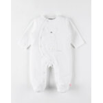 Pyjama 1 pice lapin en velours, cru