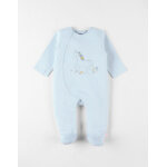 Pyjama 1 pice licorne en jersey, bleu clair