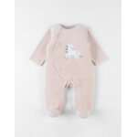 Pyjama 1 pice licorne en velours, beige