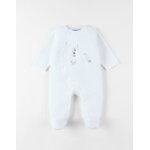 Pyjama 1 pice licorne en velours, cru