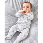 Pyjama 1 pièce noël en velours, blanc / gris clair Pyjama 1 pièce noël en velours, blanc / gris clair