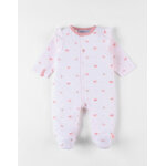 Pyjama 1 pice papillons en jersey, rose clair