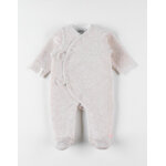 Pyjama 1 pice en velours, beige