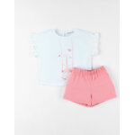 Pyjama 2 pices girafe en jersey, cru / blush