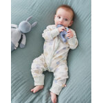 Pyjama combi longue �volutif en coton bio, bleu