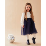 Robe bi - matière, blanc / bleu marine Robe bi - matière, blanc / bleu marine