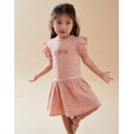 Robe bi - matire  manches courtes, rose clair