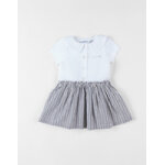 Robe bi - matire  manches courtes, tricolore