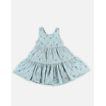 Robe à fines bretelles aqua avec lapin lurex Robe à fines bretelles aqua avec lapin lurex