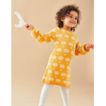 Robe tricot flocons, jaune / cru