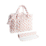 Sac � langer imprim� l�opard en mousseline ouatin�e, �cru / terracotta