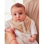 Set de 2 bavoirs bandana en �ponge, beige / blanc
