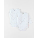 Set de 2 bodies naissance en coton, cru