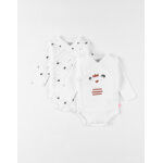 Set de 2 bodies ours en coton, �cru