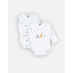 Set de 2 bodys croiss en coton bio, cru