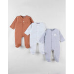 Set de 3 pyjamas bébé en jersey de coton Set de 3 pyjamas bébé en jersey de coton