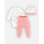 Set body + legging + bonnet, rose clair