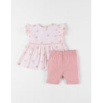 Set crmonie robe + legging, rose clair / blush