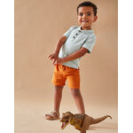Set polo + short, aqua / caramel