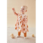 Set robe + legging poires, rose clair / caramel