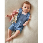 Set salopette denim + t - shirt, bleu / rose clair