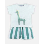 Set t - shirt cru et short vert en coton