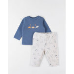 Set t - shirt + pantalon dino, vanille